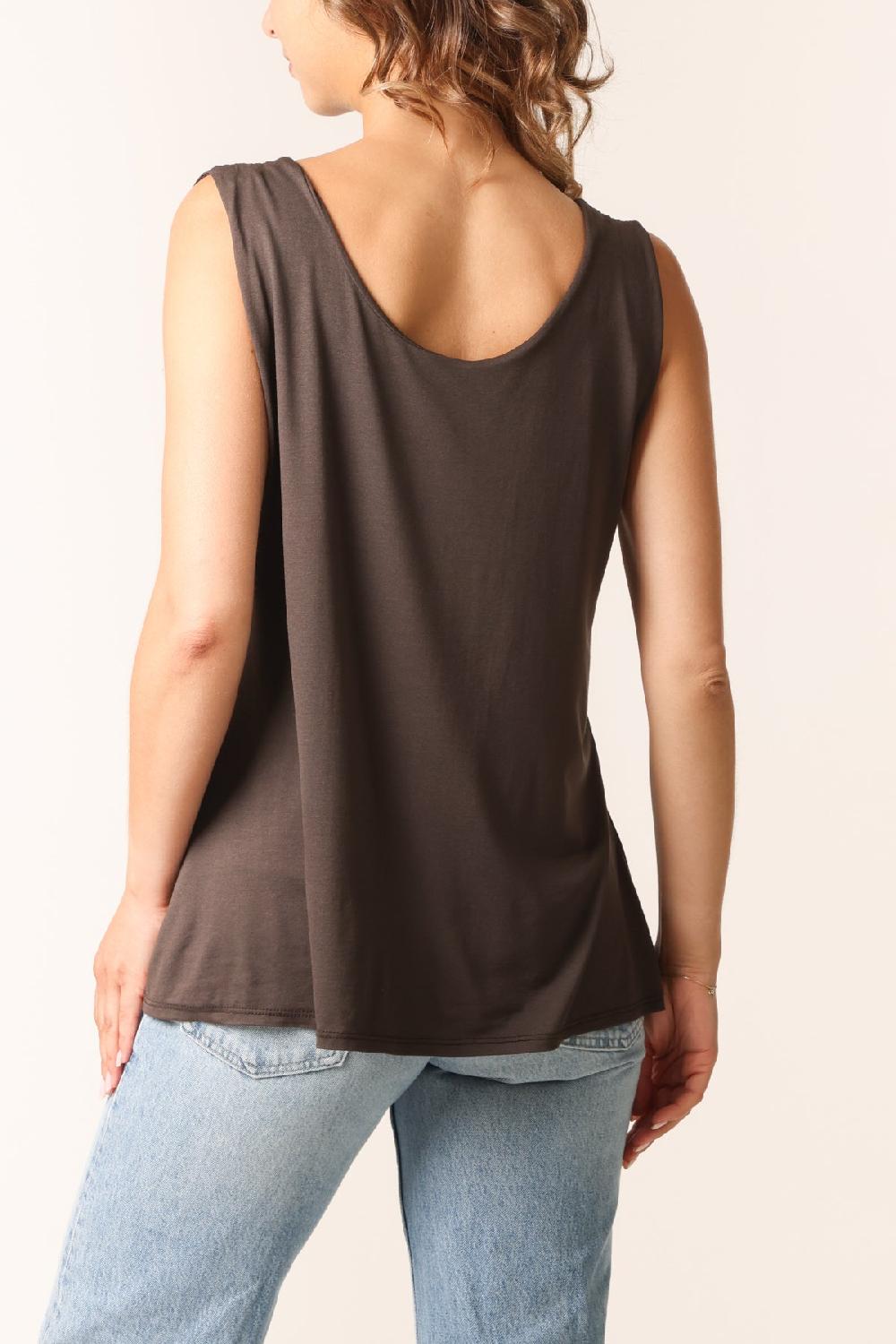 Qed London Double Layer Scoop Vest