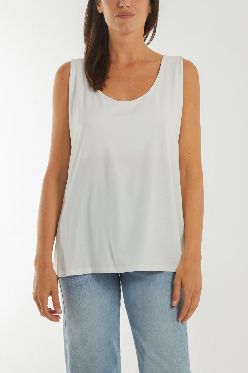 Qed London Double Layer Scoop Vest