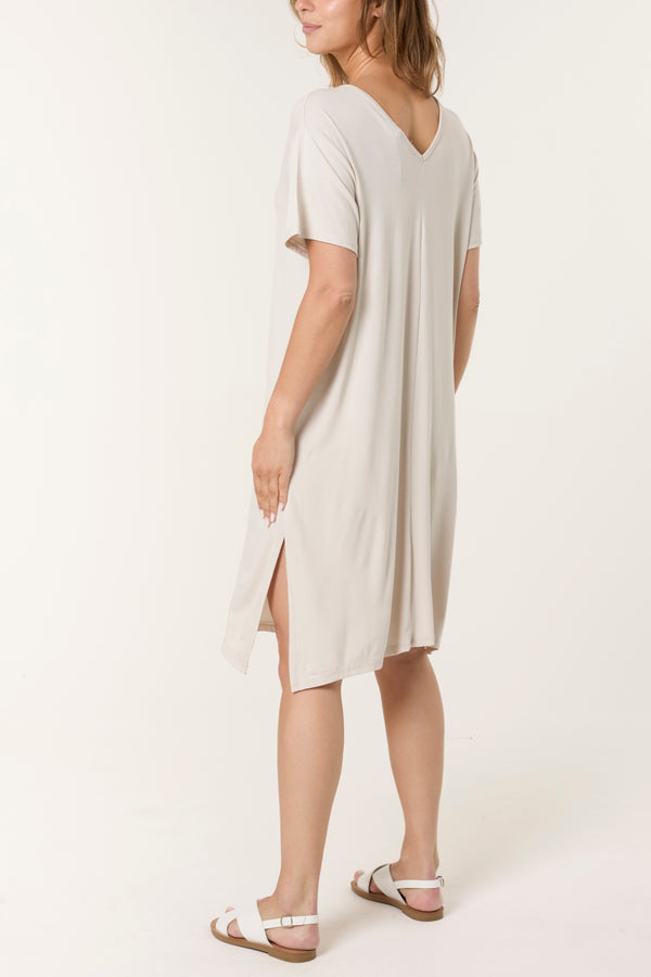 Qed London Double V-Neck Stretchy Dress
