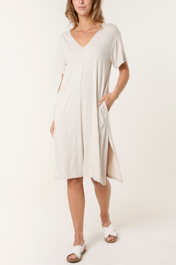 qed london Double V-Neck Stretchy Dress