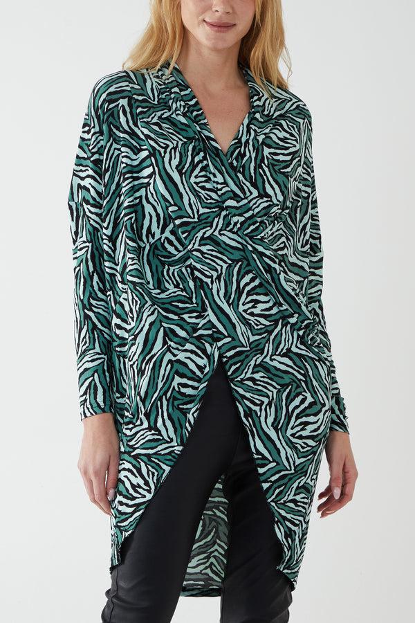 qed london Draped Dip Hem Wrapped Top