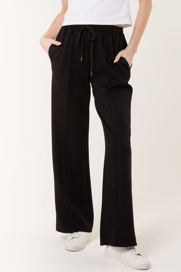 qed london Drawstring Crease-Front Sweat Trousers