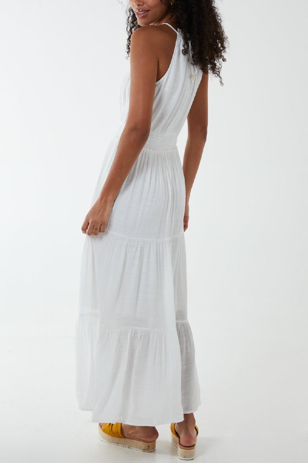 Qed London Drawstring Halterneck Maxi Dress