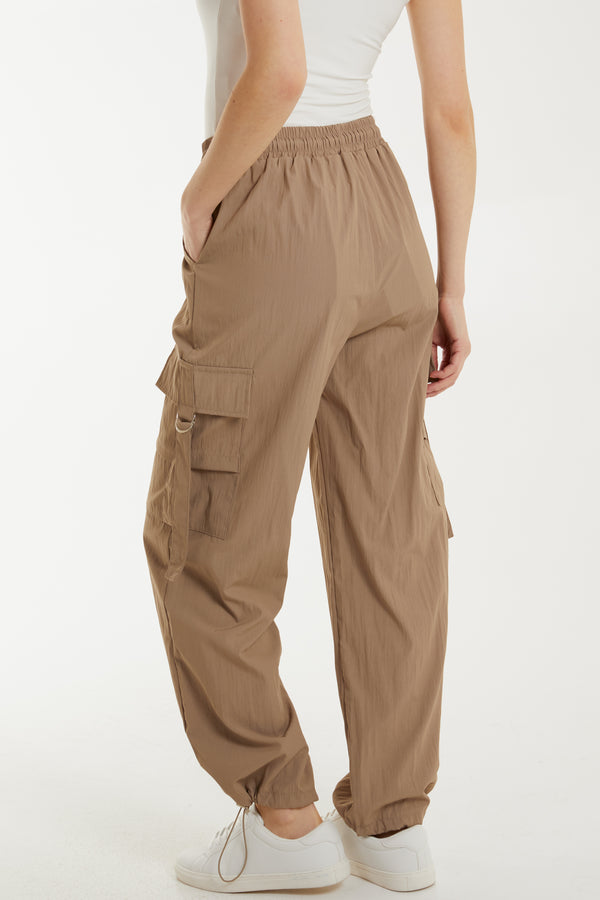 Qed London Drawstring Pocket Cuffed Cargo Trousers