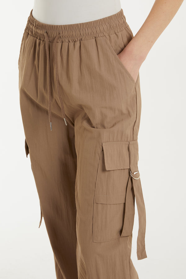 Qed London Drawstring Pocket Cuffed Cargo Trousers