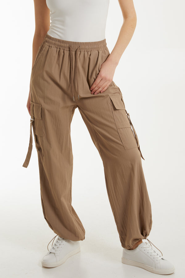 qed london Drawstring Pocket Cuffed Cargo Trousers