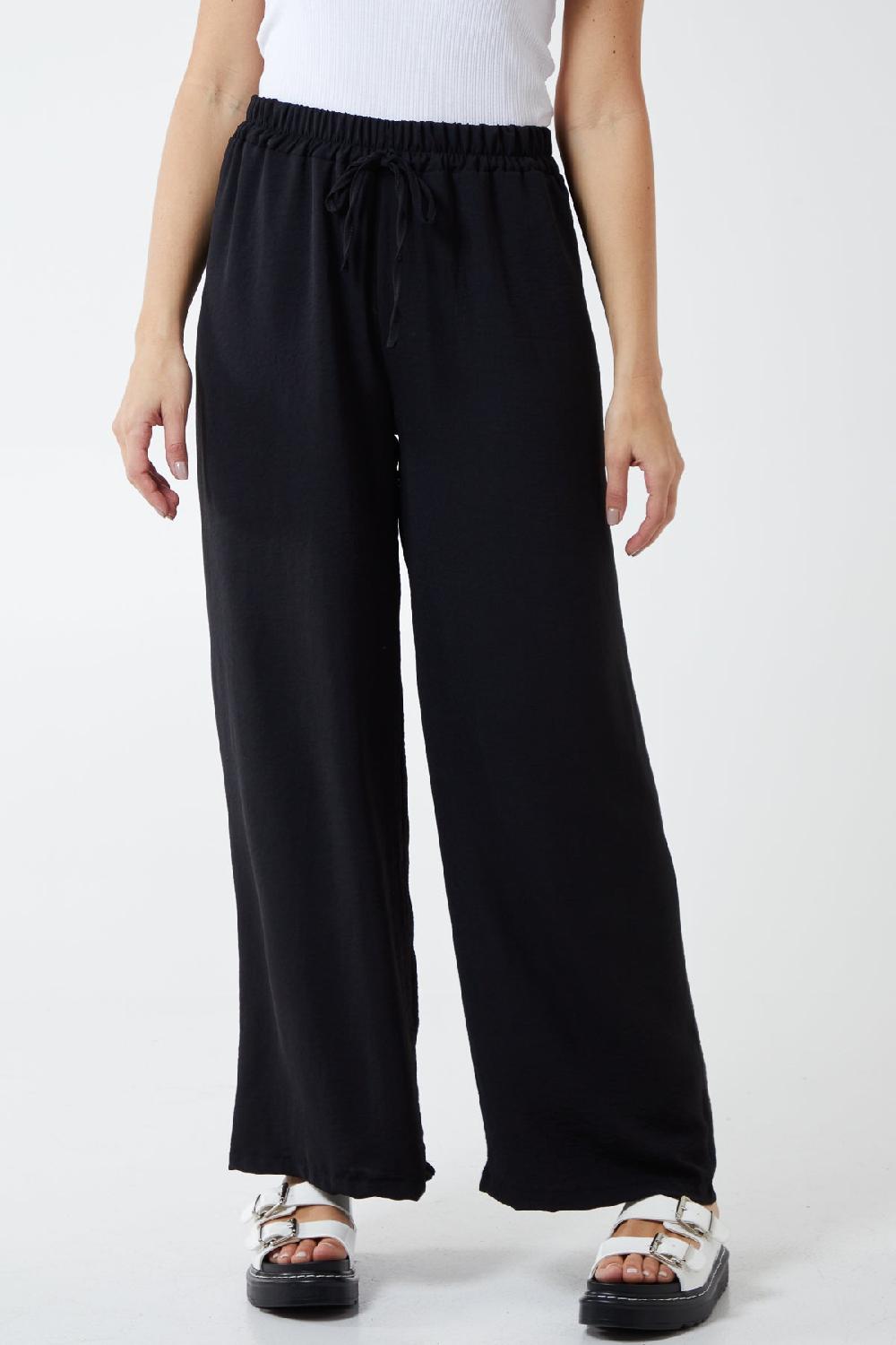 Qed London Drawstring Viscose Crepe Trouser