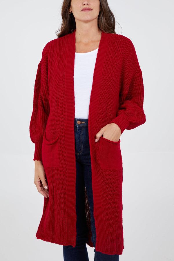 qed london Edge To Edge Knitted Long Cardigan