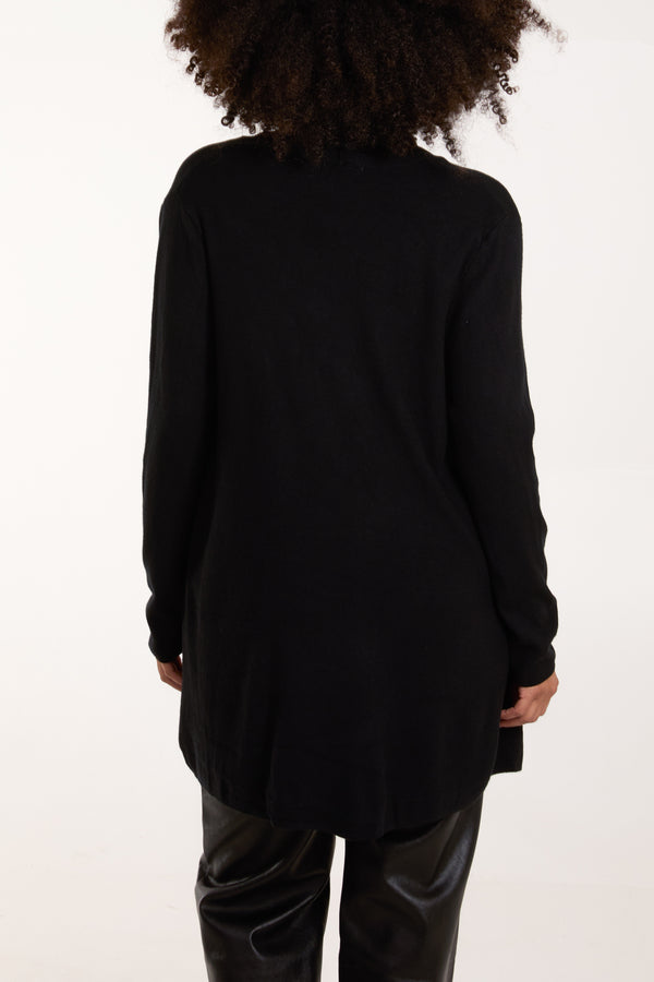 Qed London Edge To Edge Tassel Pocket Cardigan