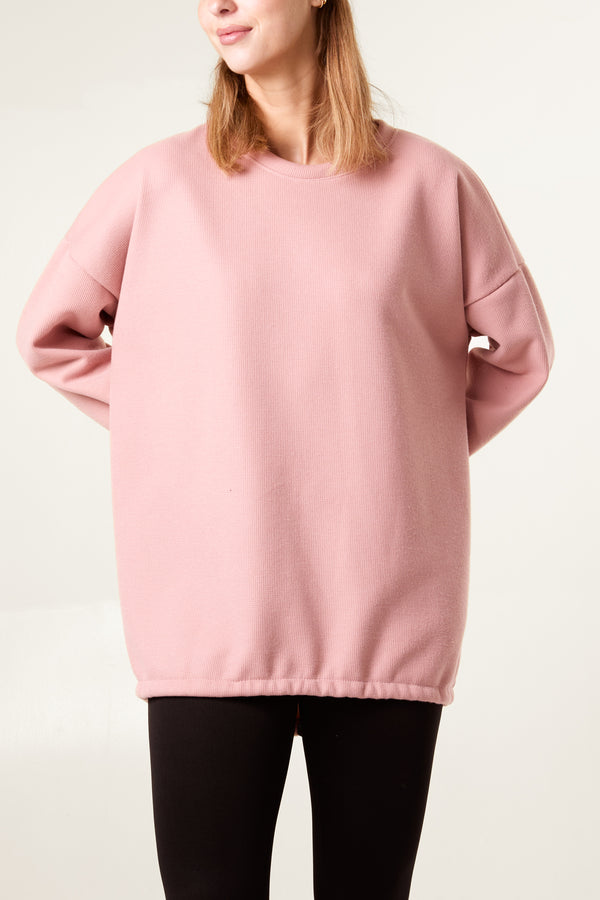Qed London Elastic Back Fleece Lined Sweatshirt