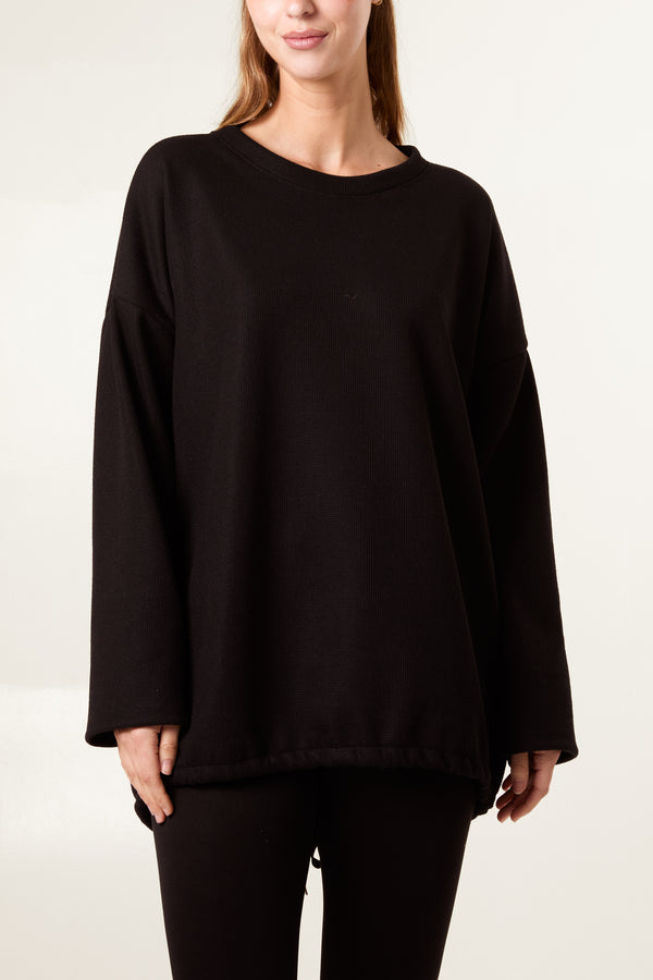 Qed London Elastic Back Fleece Lined Sweatshirt