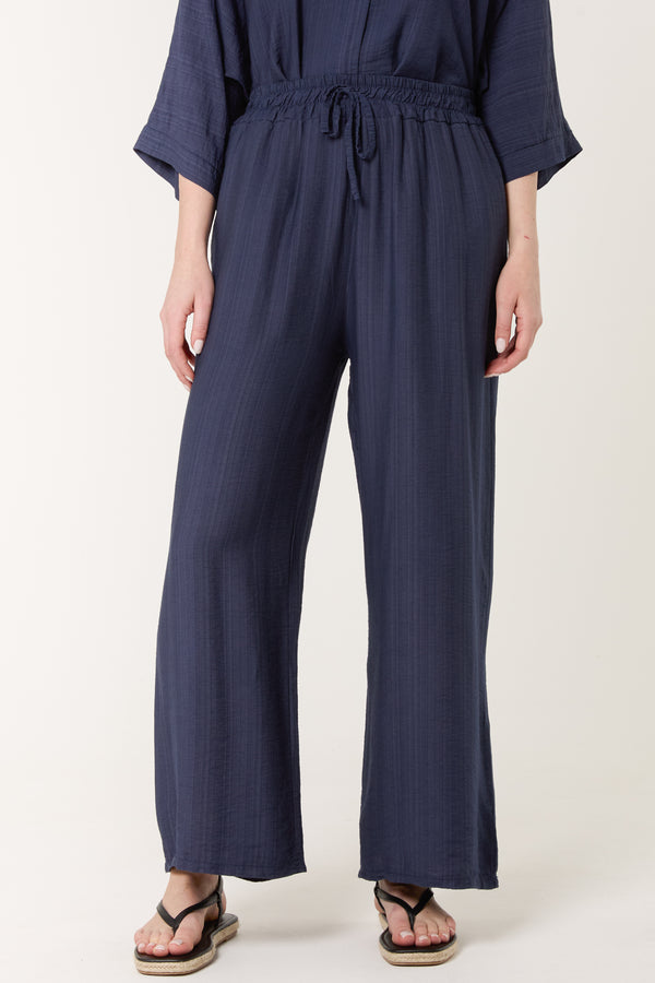 Qed London Elastic Waist Pocket Wide Leg Trousers