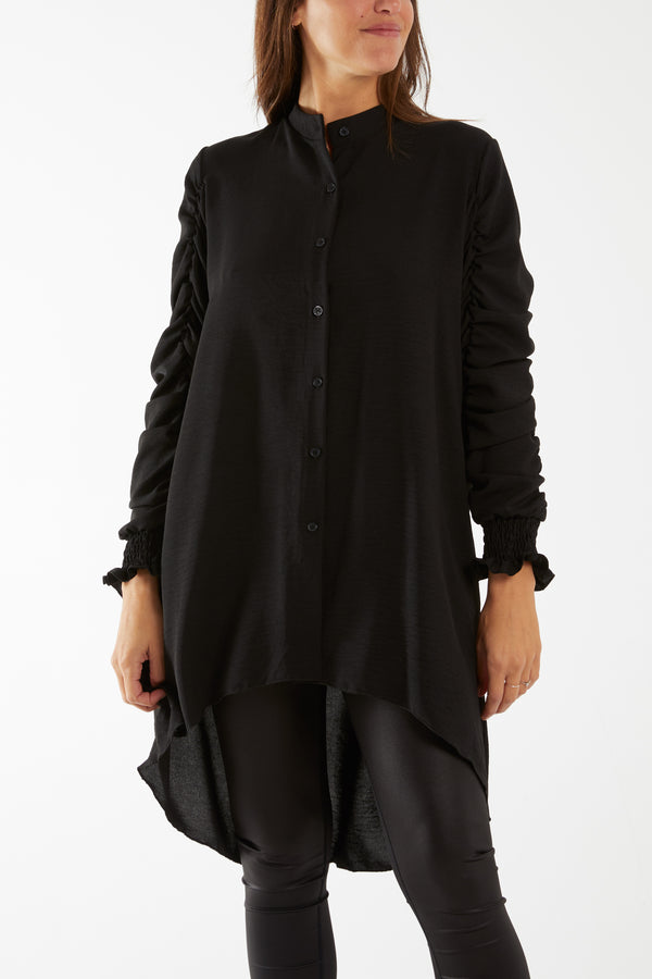 Qed London Elasticated Sleeve Oversized Blouse