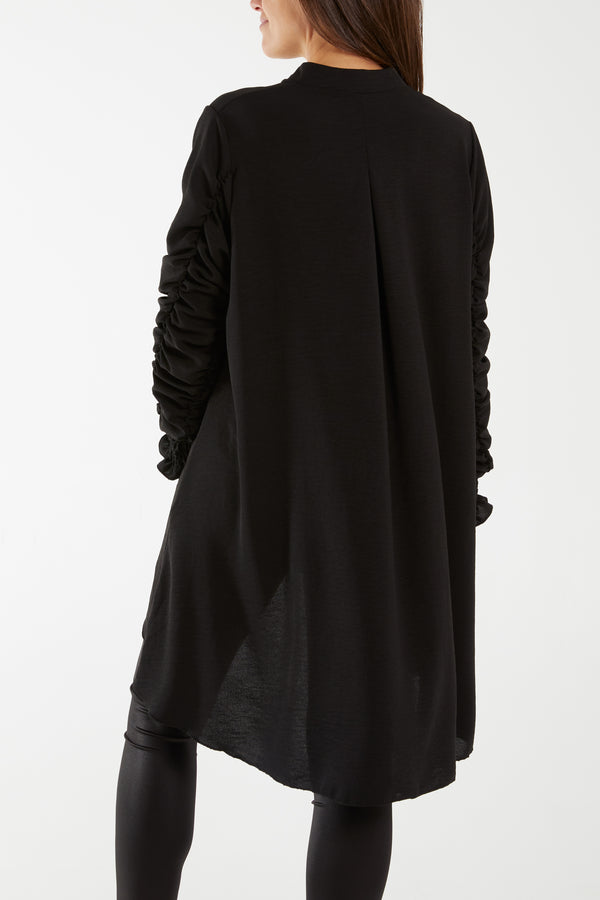 Qed London Elasticated Sleeve Oversized Blouse