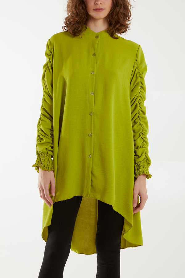 Qed London Elasticated Sleeve Oversized Blouse