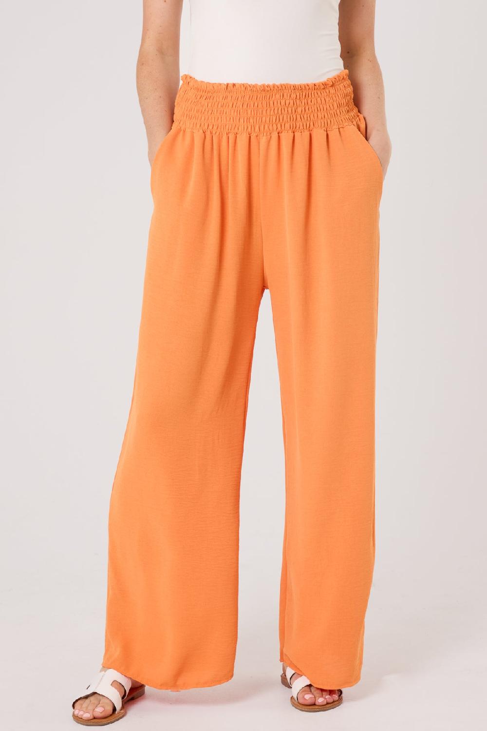 Qed London Elasticated Waist Wide Leg Trousers