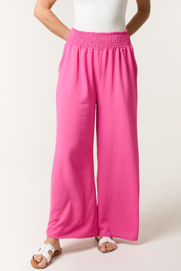 qed london Elasticated Waist Wide Leg Trousers