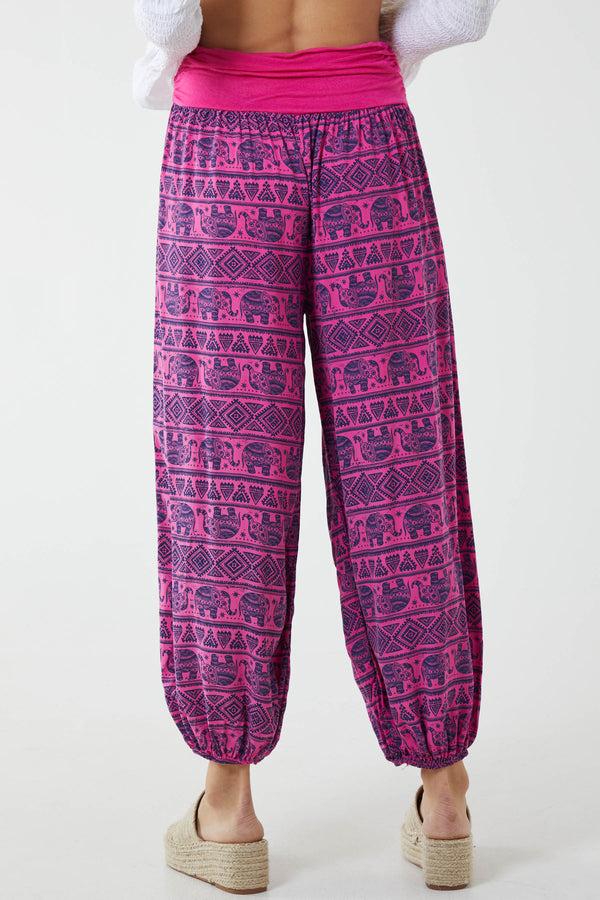 Qed London Elephant Print Harem Pants