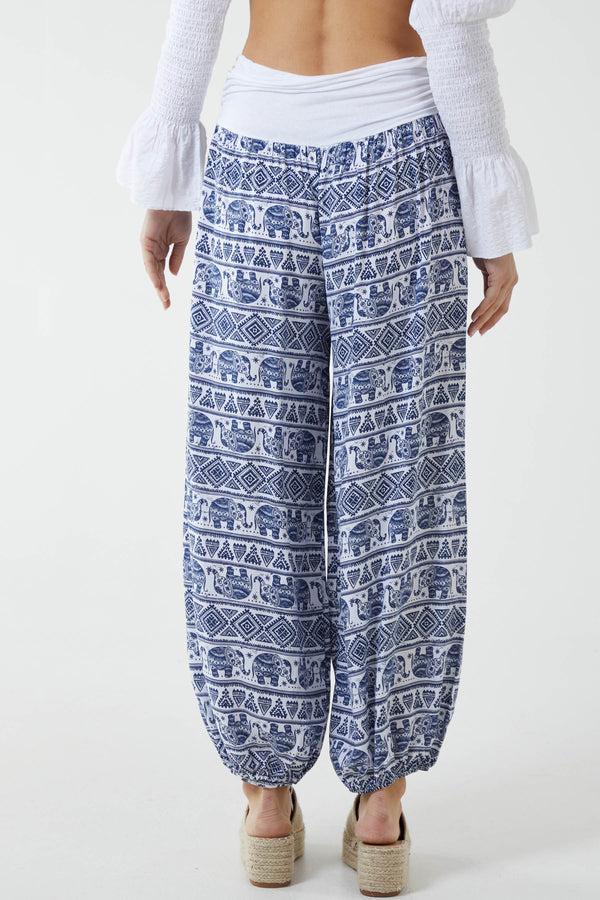 Qed London Elephant Print Harem Pants