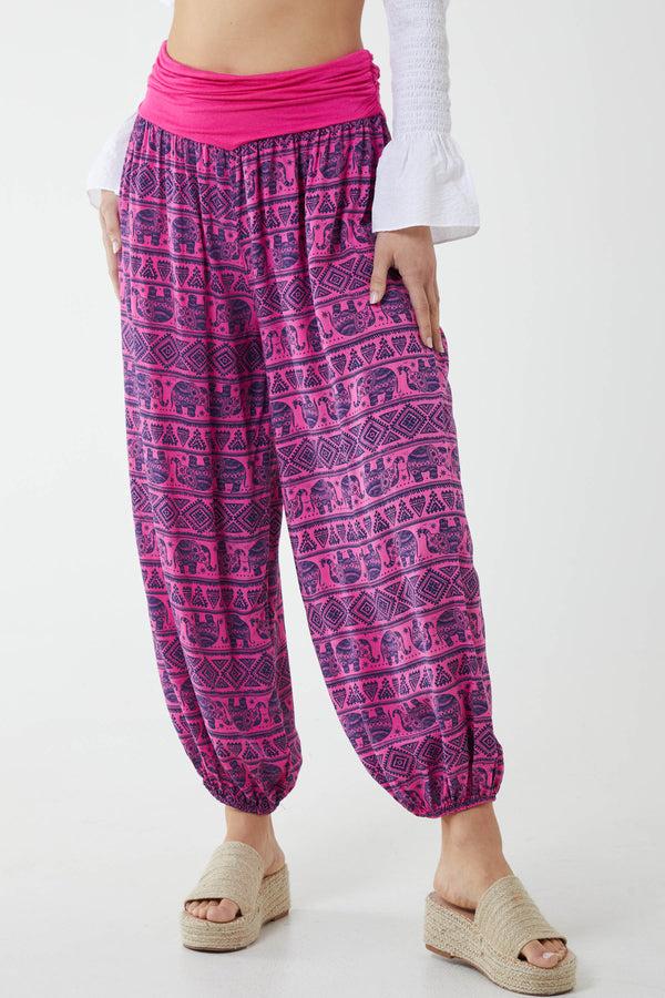 qed london Elephant Print Harem Pants