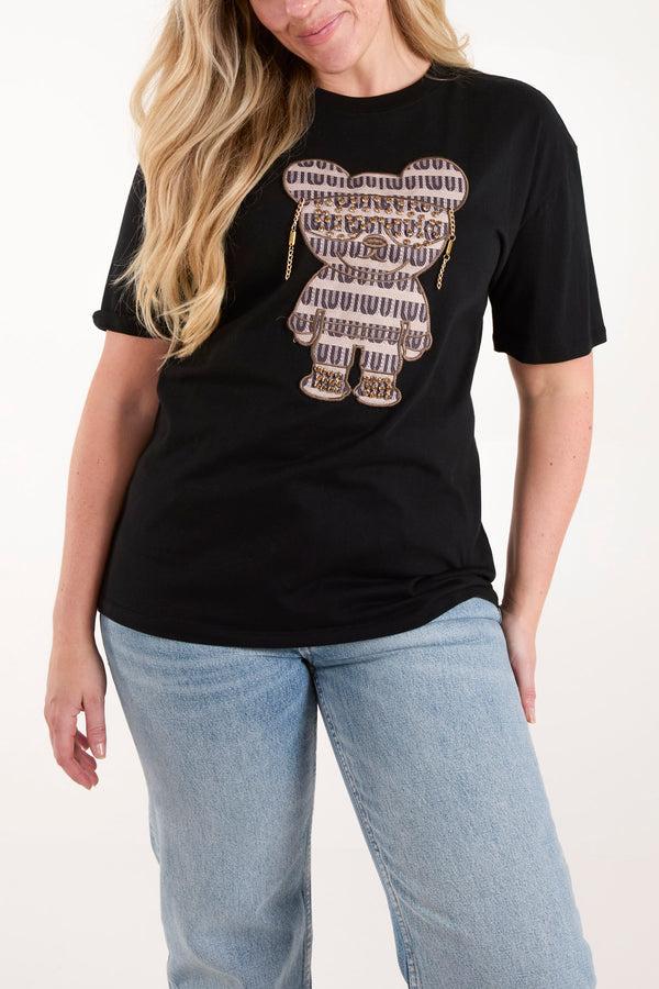 qed london Embellished Bear T-Shirt
