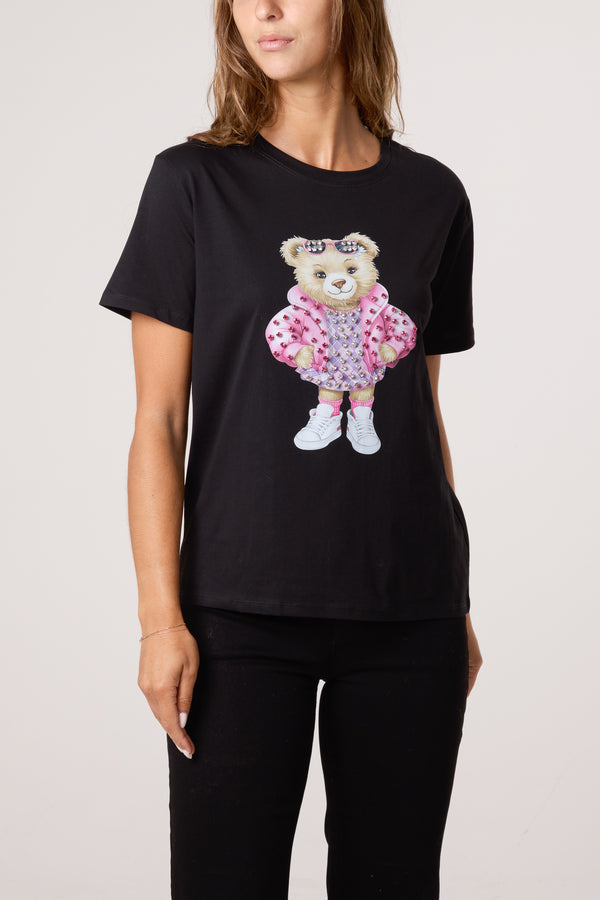 Qed London Embellished Cool Bear T-Shirt
