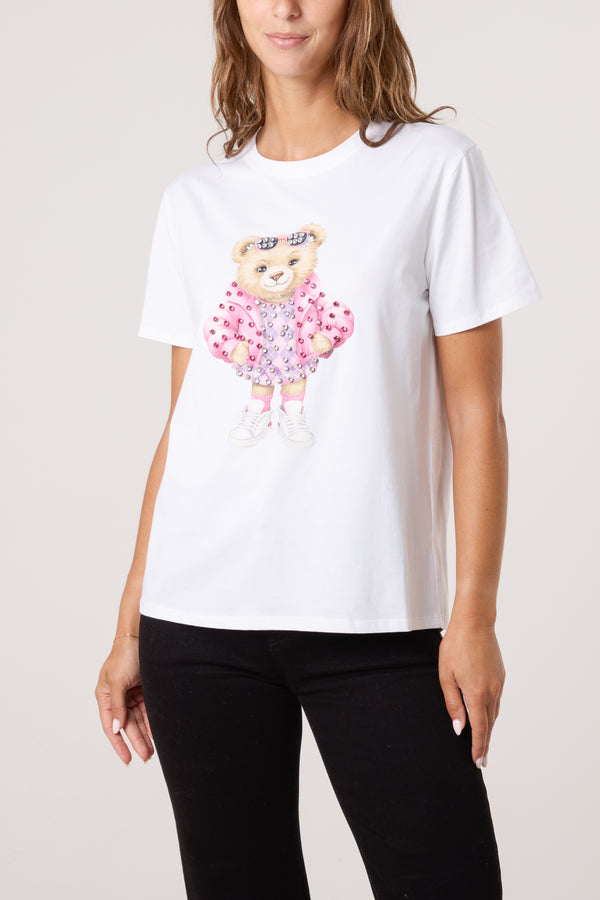 Qed London Embellished Cool Bear T-Shirt