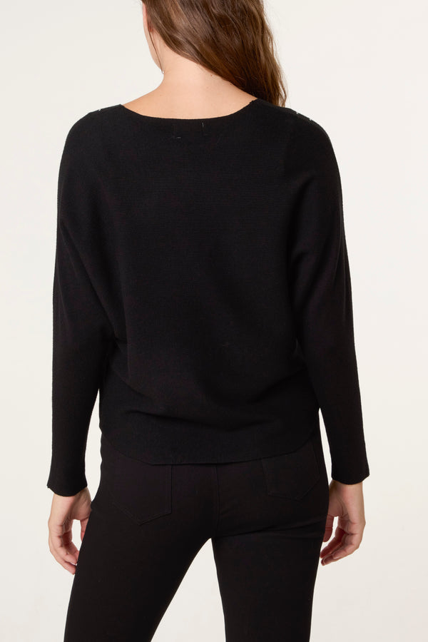 Qed London Embellished Diamond Patterned Jumper