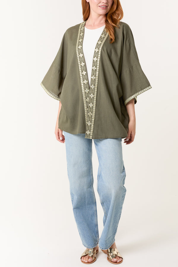 Qed London Embellished Edge Kimono
