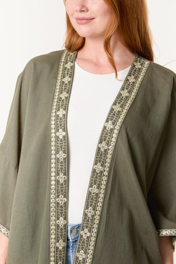 Qed London Embellished Edge Kimono