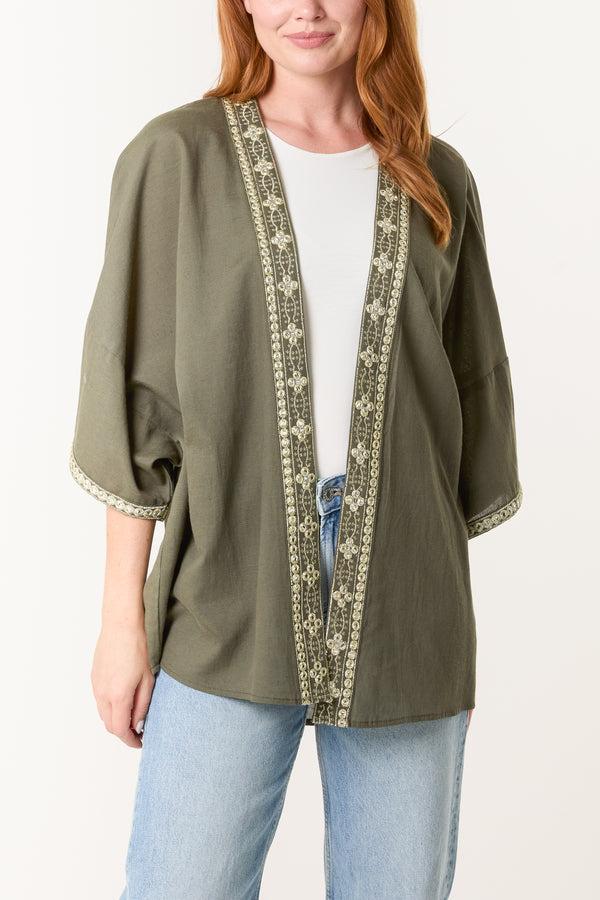 qed london Embellished Edge Kimono
