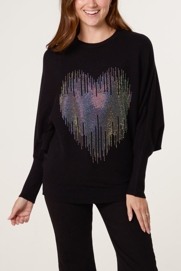 qed london Embellished Heart Design Jumper