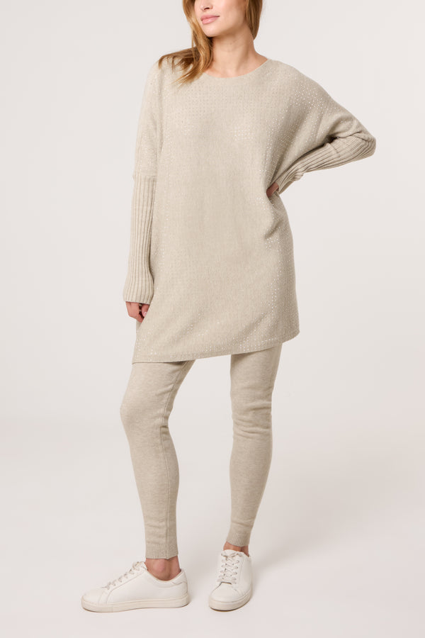 qed london Embellished Jumper & Leggings Knit Co-Ord