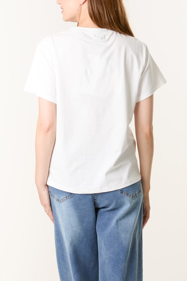 Qed London Embellished Lips & Cherry T-Shirt