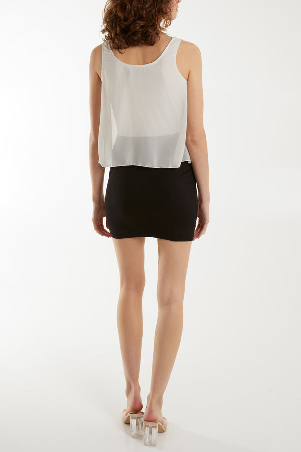 Qed London Embellished Mesh Dress