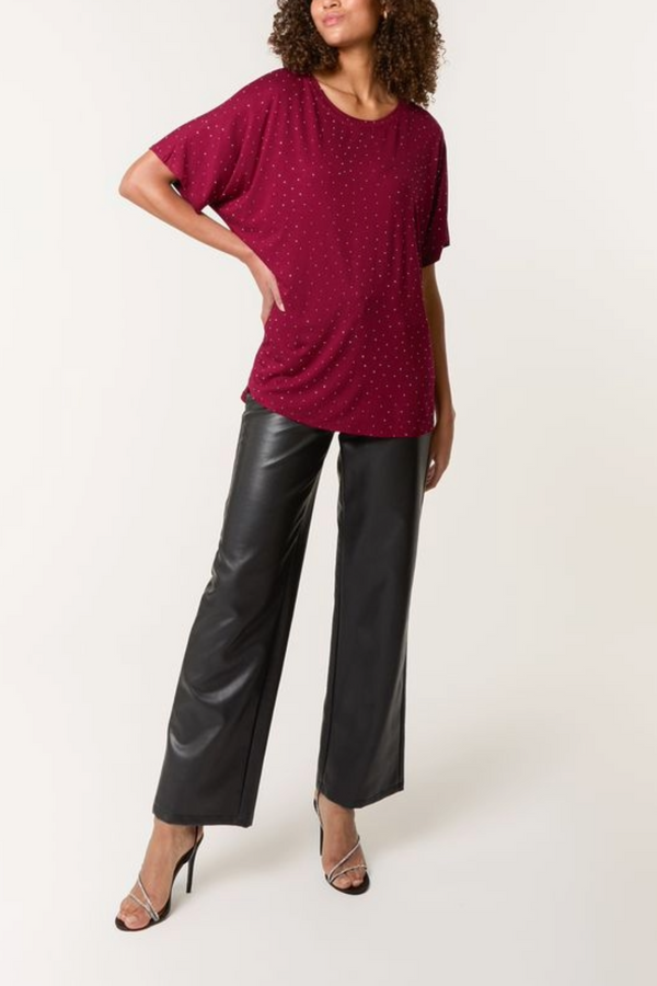 Qed London Embellished Round Neck T-Shirt