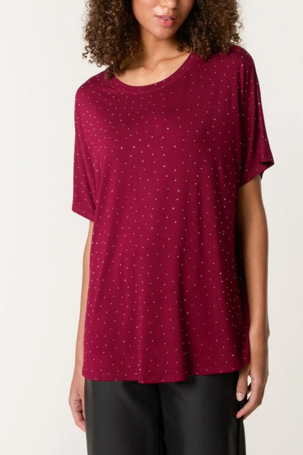 qed london Embellished Round Neck T-Shirt