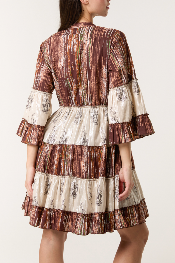 Qed London Embellished & Tassel Paisley Mini Dress