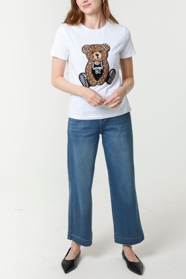Qed London Embellished Teddy Bear T-Shirt