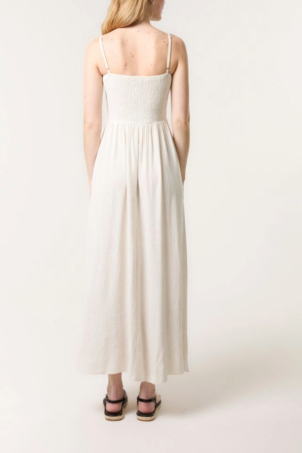 Qed London Embroidered Shirred Cami Maxi Dress