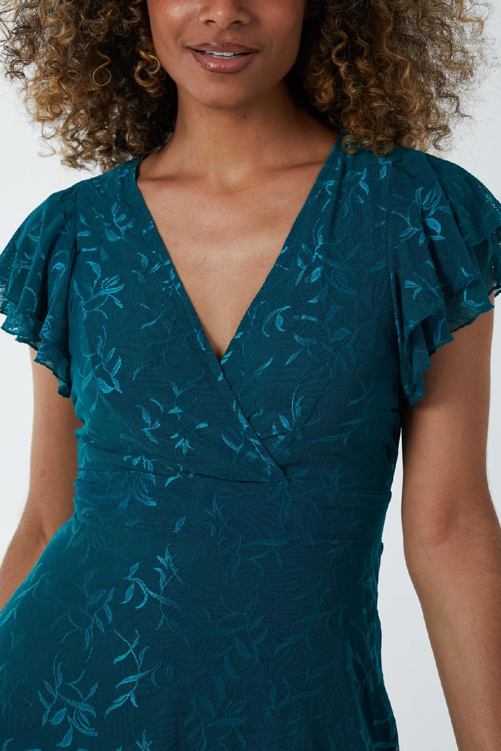 Qed London Embroidery Double Frill Wrap Mini Dress