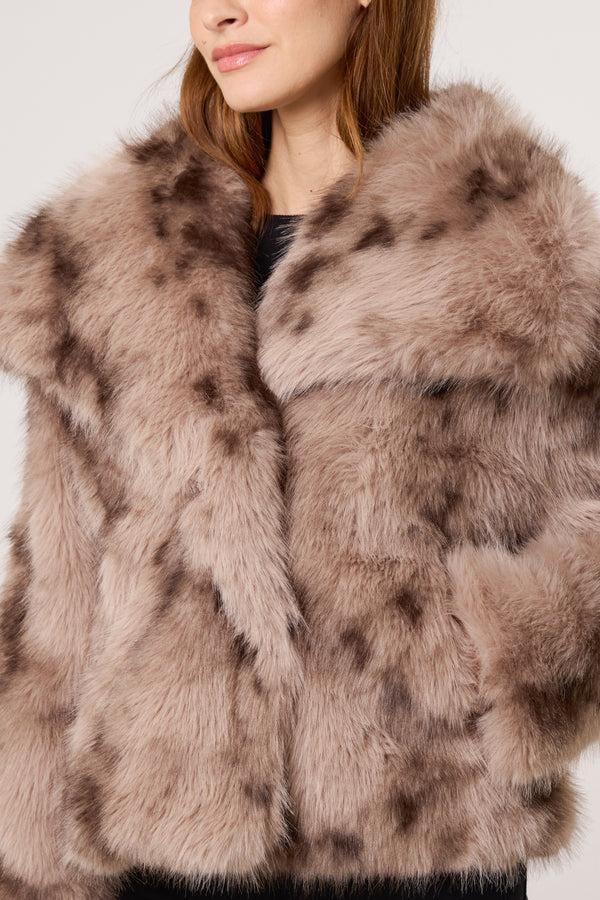 Qed London Faded Faux Fur Coat