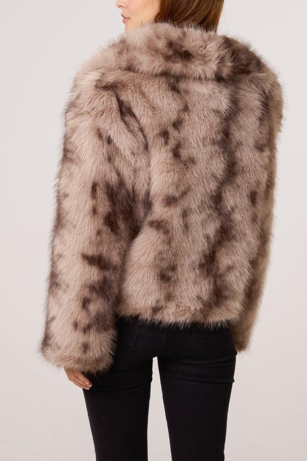 Qed London Faded Faux Fur Coat