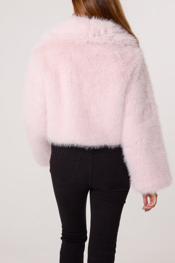 Qed London Faux Fur Cropped Jacket