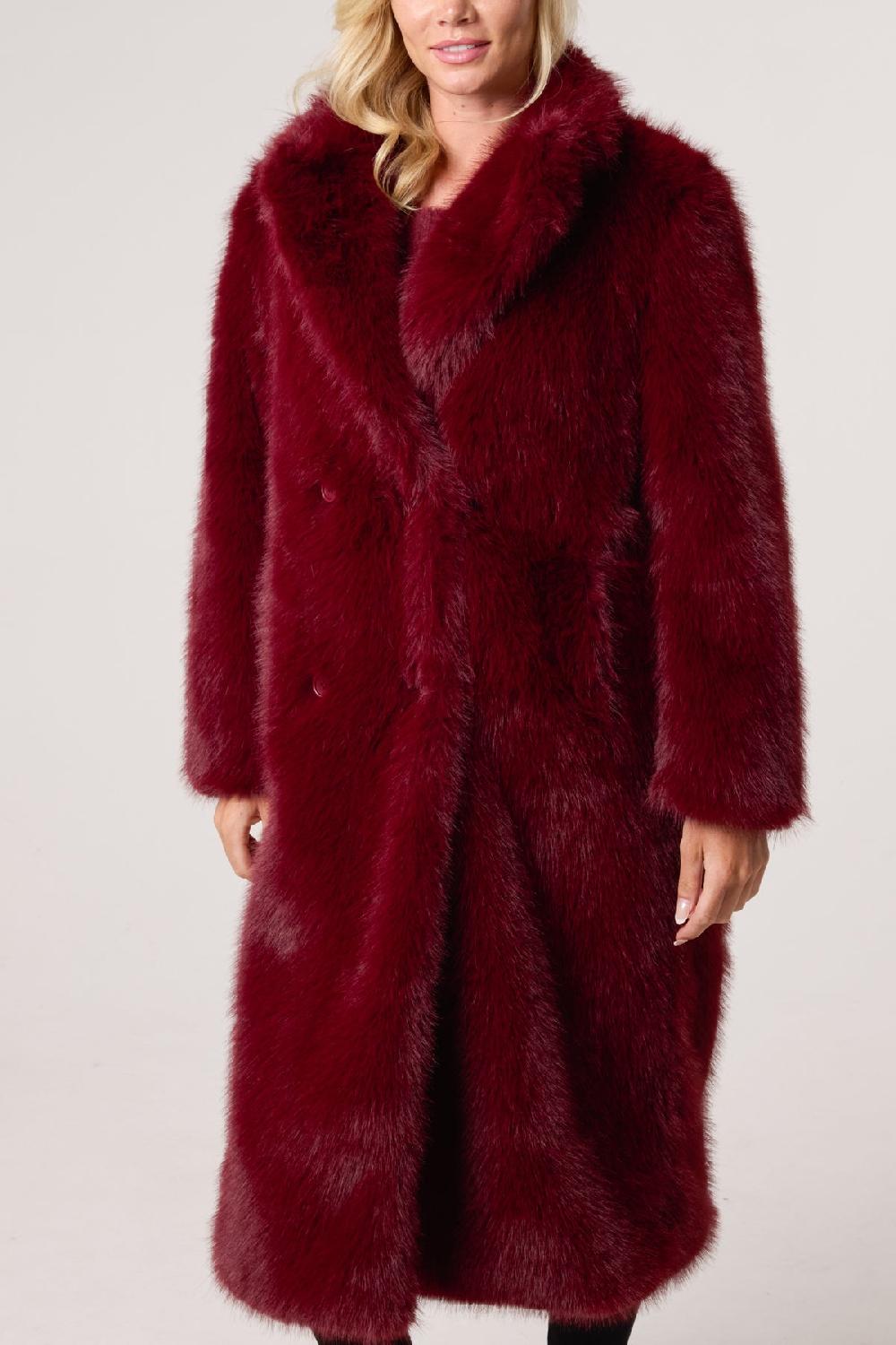 Qed London Faux Fur Long Coat
