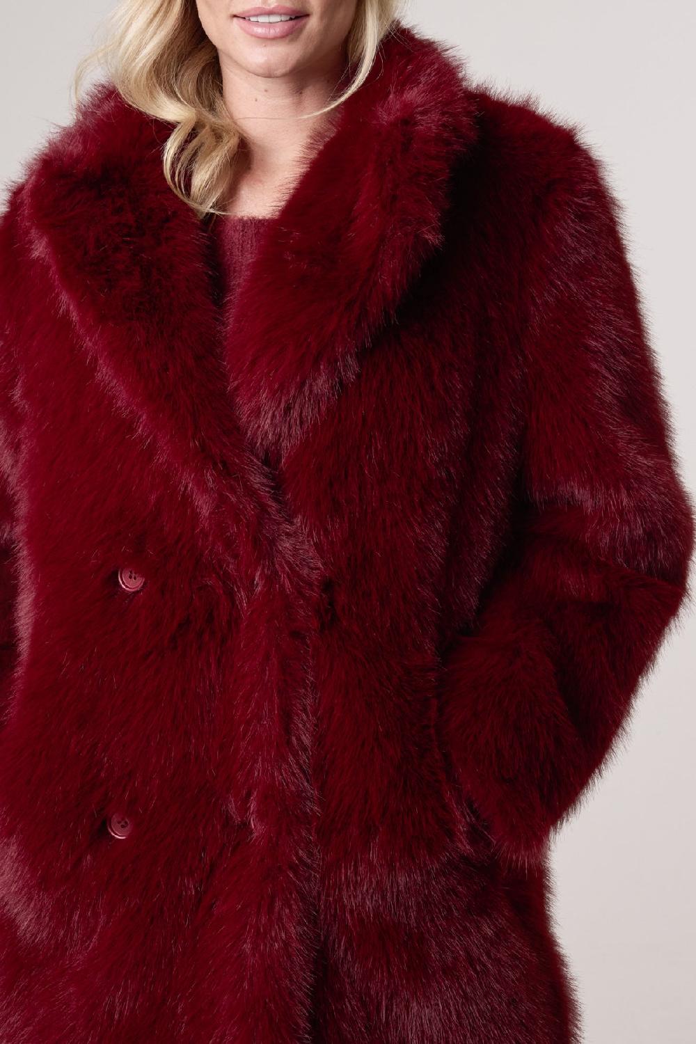 Qed London Faux Fur Long Coat