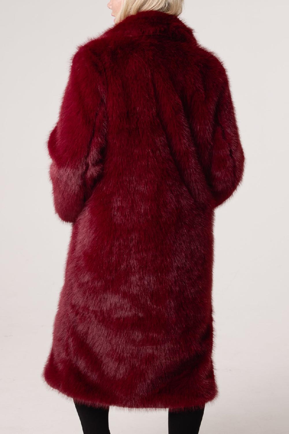 Qed London Faux Fur Long Coat