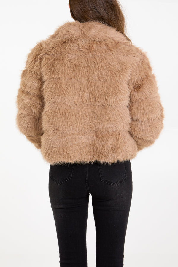 Qed London Faux Fur Pelted Jacket