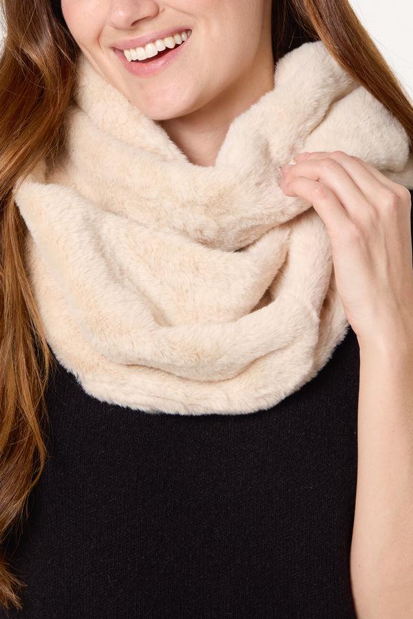 qed london Faux Fur Snood Scarf