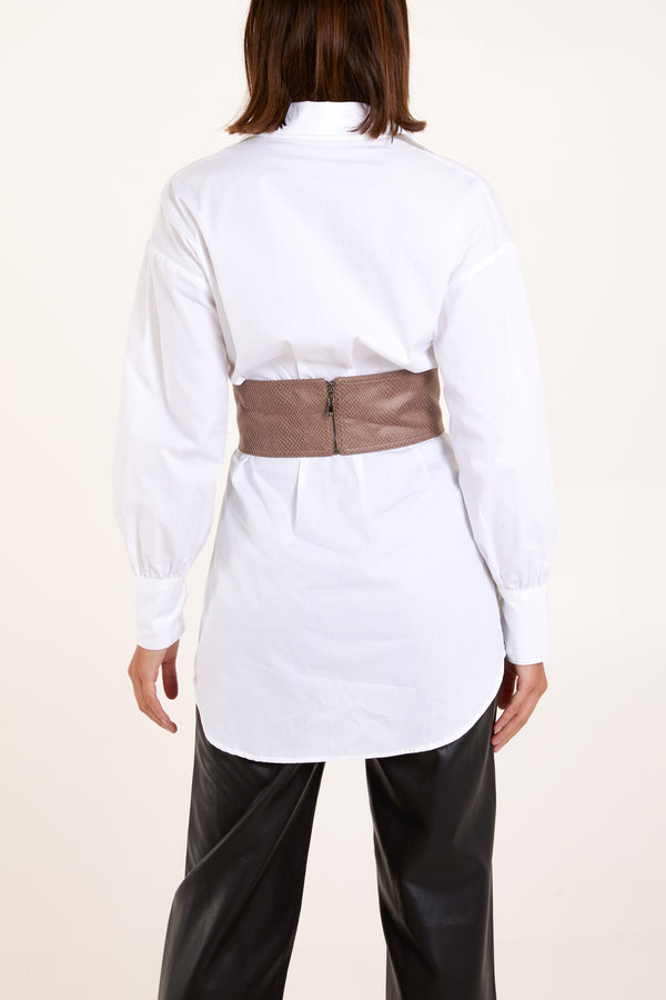 Qed London Faux Snakeskin Lace Up Bustier